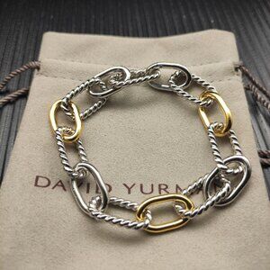 David Yurman Gold and Silver Chain Bracelet The Best Present